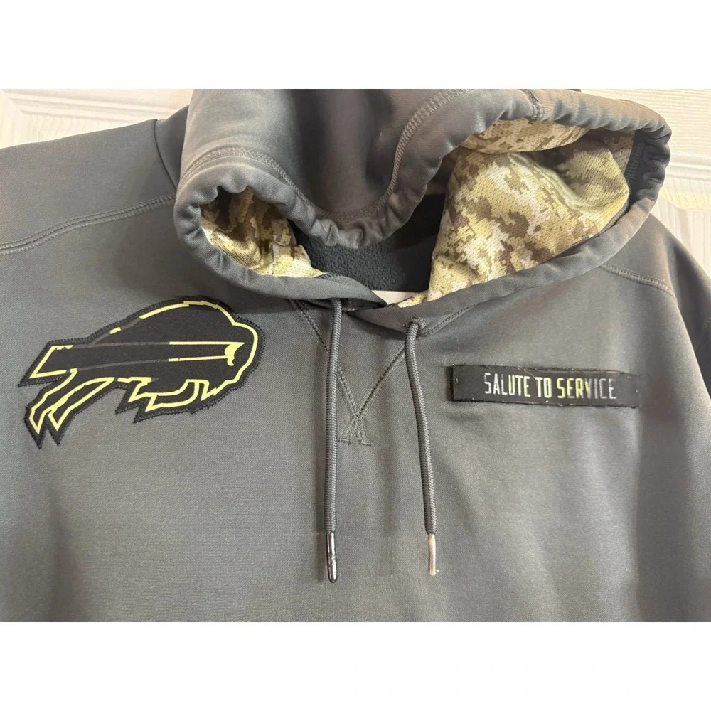 Nike Buffalo Bills Salute To Service 2016 Hoodie Anthracite Camo Mens Large L